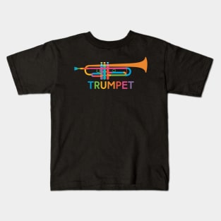 Vibrant Trumpet in Rainbow Colors Kids T-Shirt